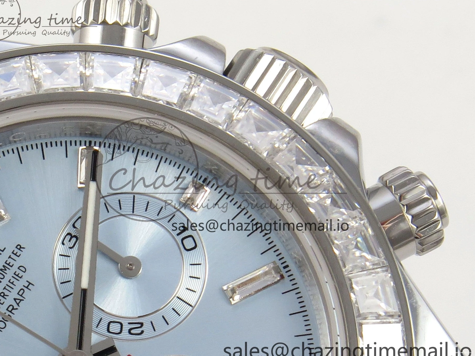 0227 Daytona 116576TBR 3CF 1:1 Best Edition diamonds Bezel Ice Blue Dial on SS Bracelet SH4130 V2(Mod Version) WaterResistant 140